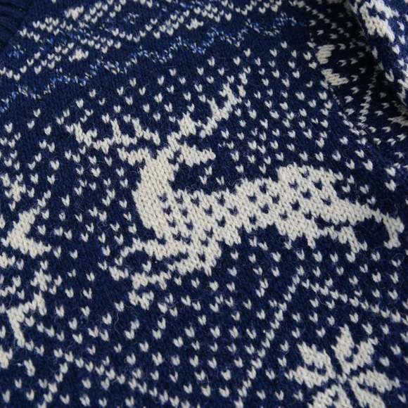 Vintage Environmental  Clothing Co Made USA 85% Wool Navy/ Cream Winter Design L - Picture 12 of 12